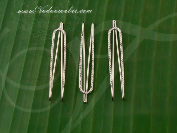 12 pieces Silver Color Saree Clips Sari Pletas Holder Buy Online