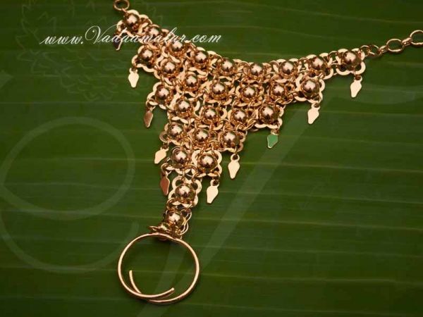 Bracelet with finger rings hand slave bracelets imitation gold