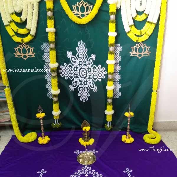 DYI Decor Kolam Muggu Backdrop with Flowers and Accessories Kit Buy Online