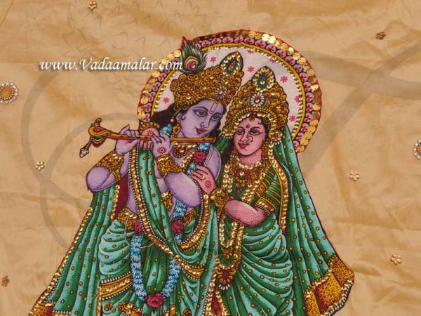 Addutera Adutera Tera Sala Pellivasthuvulu Silk Krishna Radha Buy Now - 36X62
