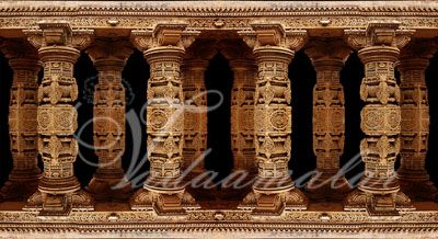 Stone Pillars Banner Print Photo Quality Indian wedding Stage temple decoration