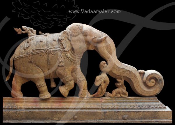 Stone Elephant  stage back drop decorations for bharatnatyam, dance art or cultural gatherings