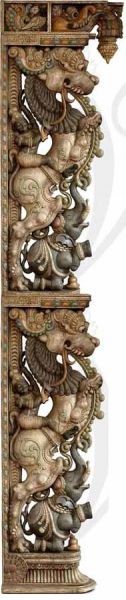Flex Printer Banner Depicting Indian Wood Elephant Hore Carvings Stage decoration Buy Online