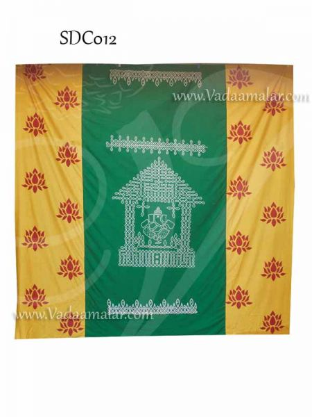 Kolam Backdrop in Cloth Indian Theme background - 7 X 8 feet
