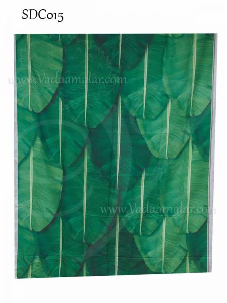 Banana Leaf Design Screen Green Colour Backdrop in Cloth Buy Now- 8 x 5 Feet