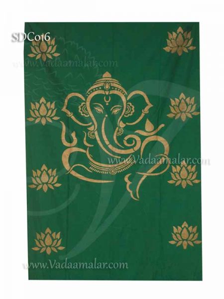 Ganesh Fabric Backdrop in Cloth Indian Theme background - 8 X 4 feet