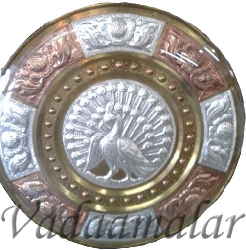 thanjavur Art Plate with peacock engraved for corporate gifts for guests and dancers