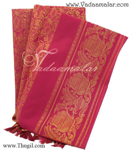 Magenta Poly Cotton Zari Brocade Shawl Gift Stole for Guests Jacquard fabric wrap