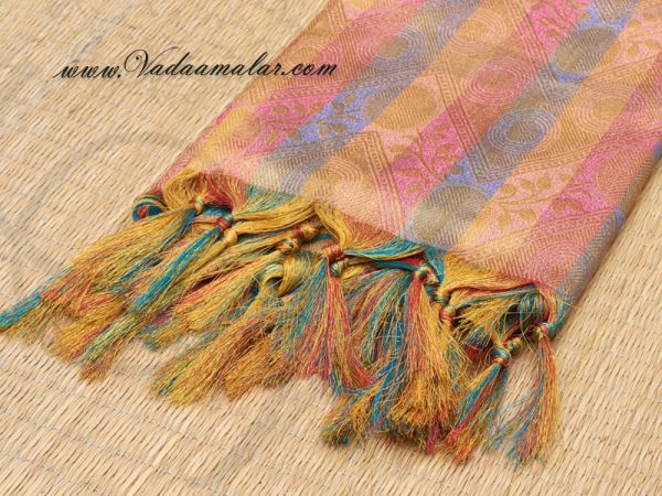 Poly Cotton Zari Brocade Shawl Gift Stole for Guests