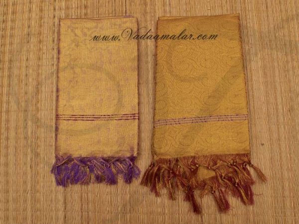 2 Pieces Poly Cotton Zari Brocade Shawl Gift Stole for Guests