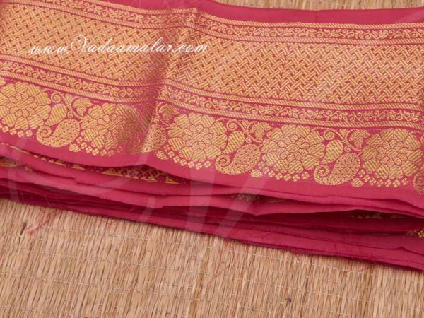 6 meters Poly Cotton Zari Broder Shawl for Saree Buy Now