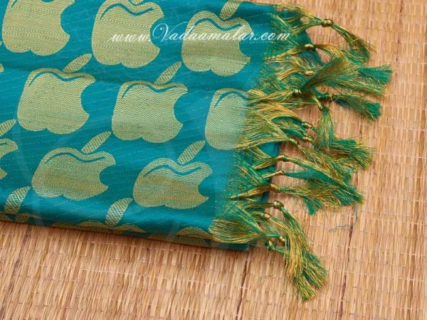 Green Poly Cotton Zari Brocade Shawl Gift Stole for Guests