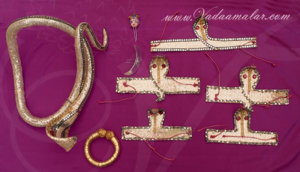 Indian God Lord Siva Shiva Dance Costume Snake Headgear Rudraksha Accessories