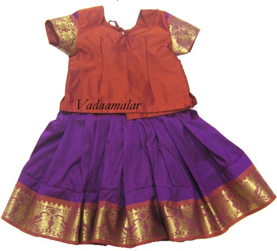 Indian Girls Skirt and blouse Pavadai Chattai for girls South India Ethnic wear