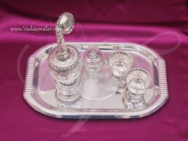 Paneer Chandan Kumkum Set - German Silver For Wedding Weclome Buy Online