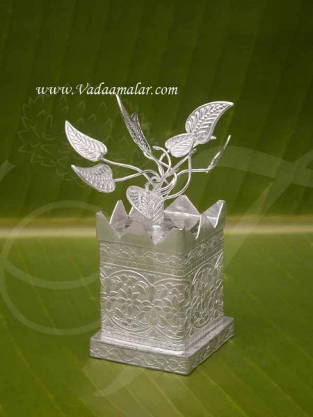 German Silver Tulsi Pot Tulasi Maadam Decorative Gift Buy Now 2.5
