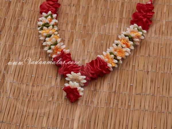 5 inches Small garland for God Flower Garland Mala for Idol Statue and Photo frame -2 pieces