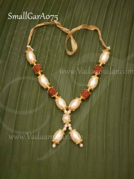 Garland Small Deity Statue Rudraksha Beads Necklace Maalai Buy Now 4.5 inch (2 pieces)