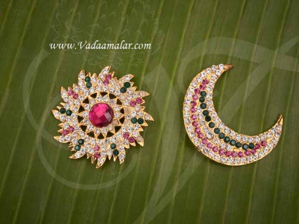 Sun and Moon Jewellery Hindu God Hair Ornament Chanran Sooriyan Buy Now 2