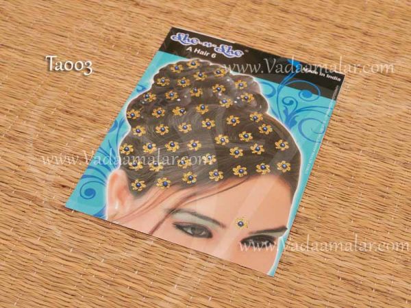 Hair Gold Crystal Sticker Bindi Tattoo - 5 Sheet