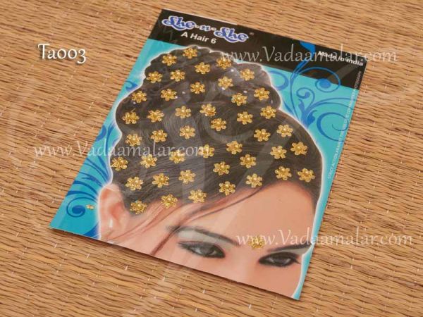 Hair Gold Crystal Sticker Bindi Tattoo - 5 Sheet