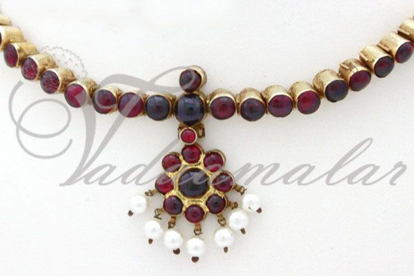 Original Temple Jewelry Single stone addigai necklace Neklace With Pearls