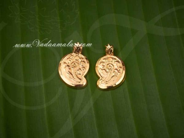 Gold Plated Mango for ThiruMangalyam Wedding Thali for Bride 2 pieces