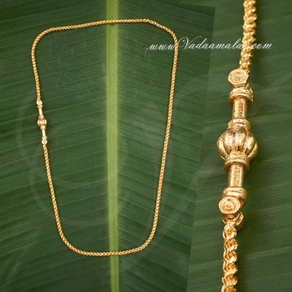 Thali Mugappu chain traditional gold chain with side pendant Sarees available