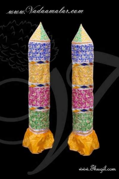 Buy Thombai online Traditional India Stage Thombai Temple Car decorations -2 pieces - 6 feet