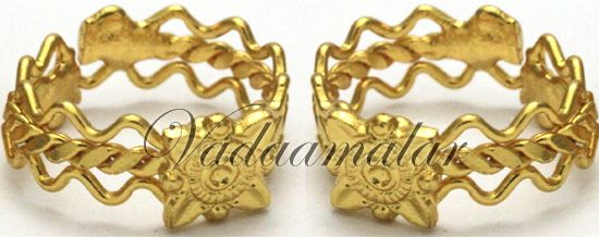 Toe Ring Metti bichiya bichiyas 2 pieces Micro Gold plated Indian Style Feet Jewelry