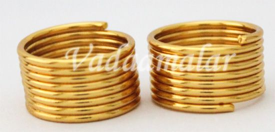 2 pieces Micro Gold plated Metti India Style Toe Ring Feet Leg Jewelry