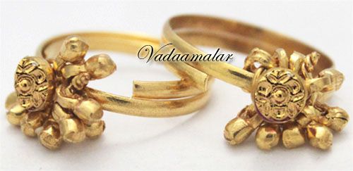 Metti Bichiyas Bichiya Gold toned  India Toe Ring Feet Jewelry - 1 pair