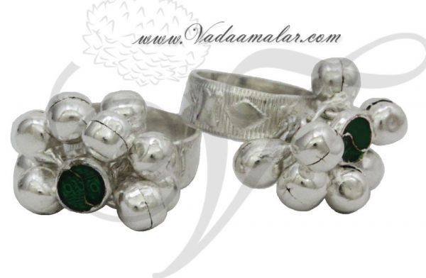 Silver colour Bichiya Metti Indian Style Toe Ring Feet Leg Jewelry Online