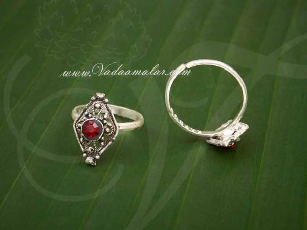 German Silver Bichiya Indian Style Toe Ring Metti Feet Jewelry - 1 pair