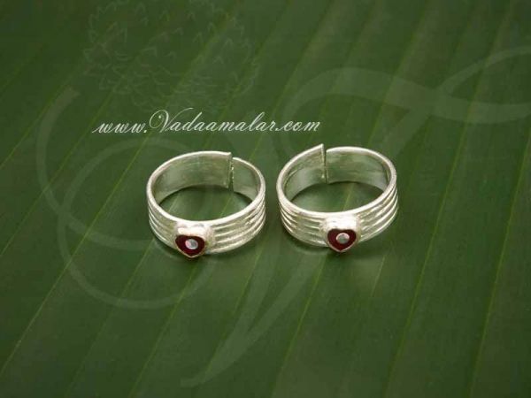 Bichiya Metti silver color white metal. Indian Style Toe Ring Feet Jewelry - 1 pair