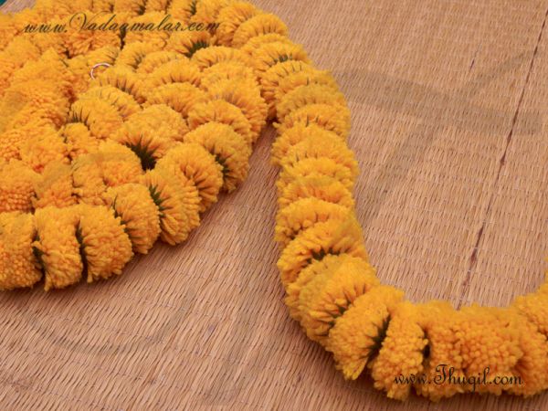 1 meter Light Orange Color Artifical Samandhi Marigold Flower Buy Online
