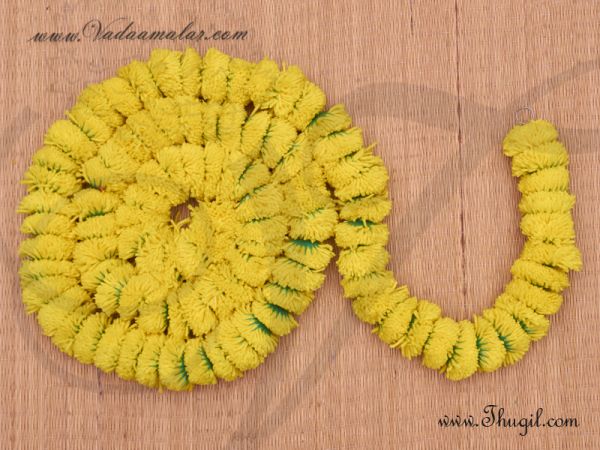 1 meter Artificial Marigold Samanthi Fluffy Flowers For Decorations Buy now