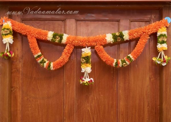 Decorative Orange Color Door Decoration Synthetic Flowers - Washable