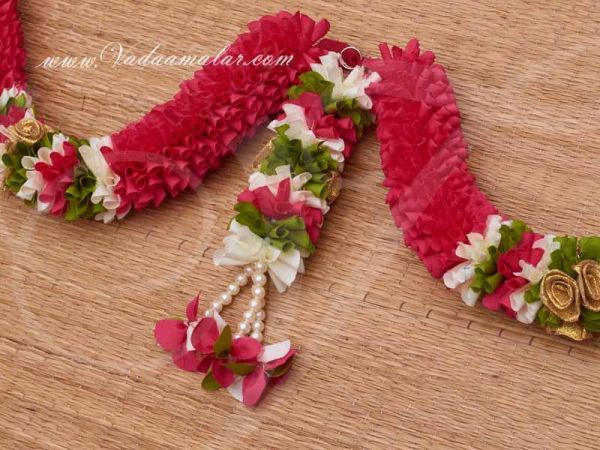 Decorative Pink Color Garland Door Decoration Synthetic Flowers - Washable