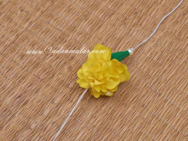 Yellow Marigold Flower Samanthi Cloth Flower Toran Decoration buy online 