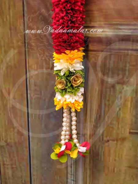 Marron  Flowers Door Decorative Garland Synthetic Indian Floral Design