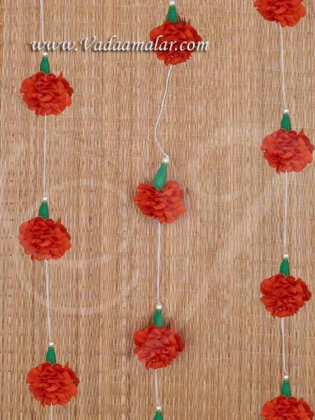 Dark Orange Flower Samanthi Cloth Flower Toran Decoration buy online 30 flowers