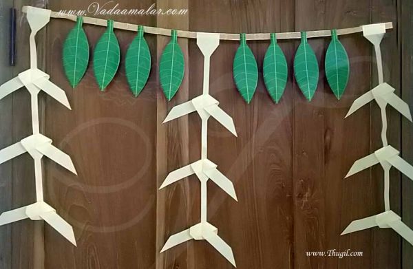 Coconut Leaf with mango leaf Toran Doorway Decor India 10 meter