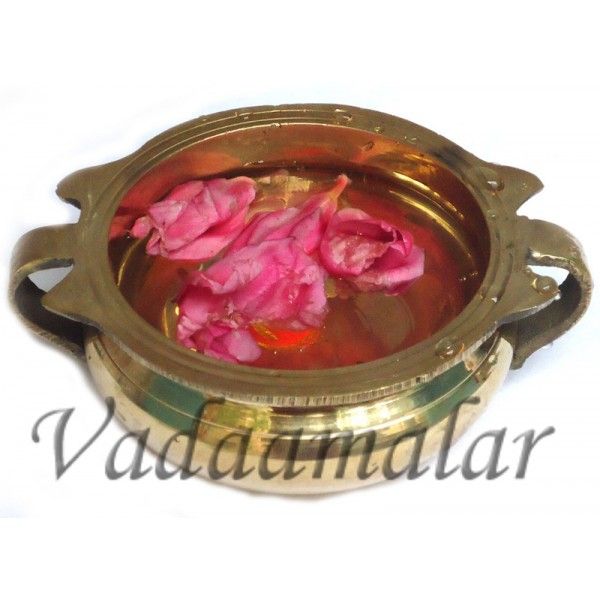 11 inches Brass Uruli available Varpu flower arrangement pot buy online