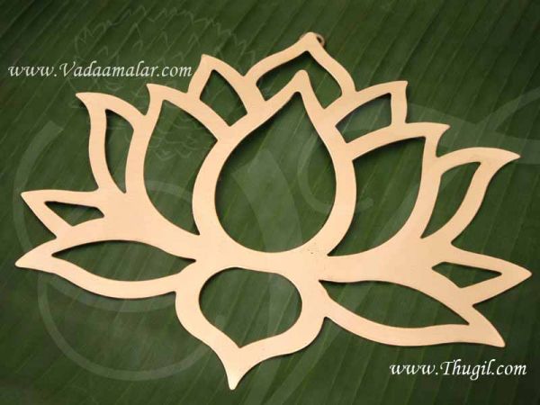 3 inches Lotus Brass Wall Decoration Art Metal in Gold Finish Small Size