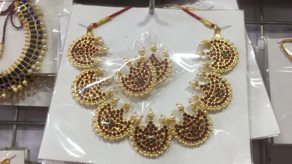 Kemp Moon  Necklace Jhumka Earring Set 