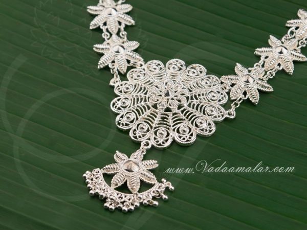 White metal necklace jewellery India Odissi Tribal Dance Ornaments