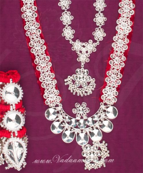 Odissi dance white metal full set Indian Jewelry Buy now