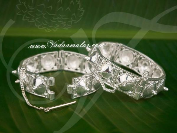 Imitation Silver Kada Bangle Indian Bracelet - 2 Piece