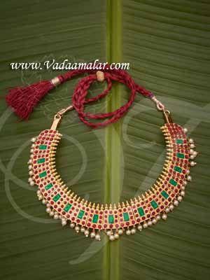 Details about   Short Necklace Traditional Bharatnatyam Jewlery 
